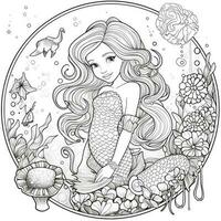 Mermaid Coloring Pages For Kids photo