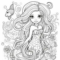 Mermaid Coloring Pages For Kids photo