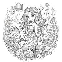 Mermaid Coloring Pages For Kids photo