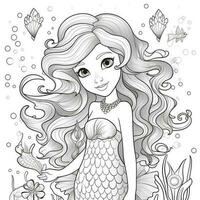 Mermaid Coloring Pages For Kids photo