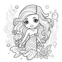 Mermaid Coloring Pages For Kids photo