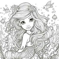 Mermaid Coloring Pages For Kids photo