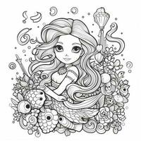 Mermaid Coloring Pages For Kids photo