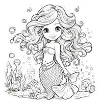 Mermaid Coloring Pages For Kids photo