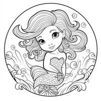 Mermaid Coloring Pages For Kids photo