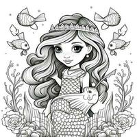 Mermaid Coloring Pages For Kids photo