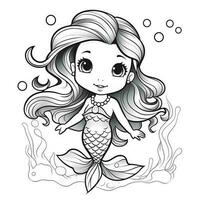 Mermaid Coloring Pages For Kids photo