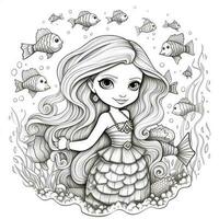 Mermaid Coloring Pages For Kids photo