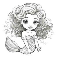 Mermaid Coloring Pages For Kids photo