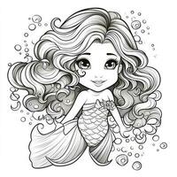 Mermaid Coloring Pages For Kids photo