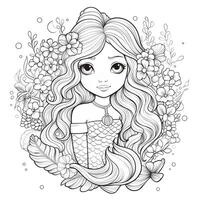 Mermaid Coloring Pages For Kids photo