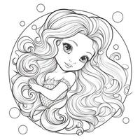 Mermaid Coloring Pages For Kids photo