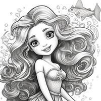 Mermaid Coloring Pages For Kids photo