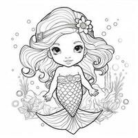 Mermaid Coloring Pages For Kids photo