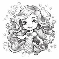 Mermaid Coloring Pages For Kids photo