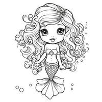 Mermaid Coloring Pages For Kids photo