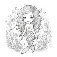 Mermaid Coloring Pages For Kids photo