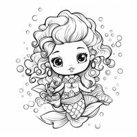 Mermaid Coloring Pages For Kids photo