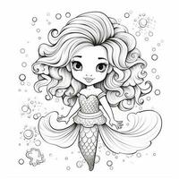 Mermaid Coloring Pages For Kids photo