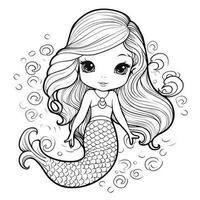 Mermaid Coloring Pages For Kids photo