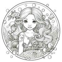 Mermaid Coloring Pages For Kids photo