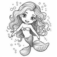 Mermaid Coloring Pages For Kids photo