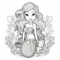 Mermaid Coloring Pages For Kids photo