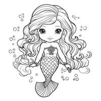 Mermaid Coloring Pages For Kids photo