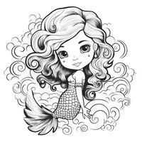 Mermaid Coloring Pages For Kids photo