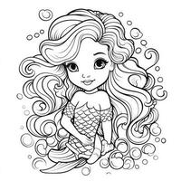 Mermaid Coloring Pages For Kids photo