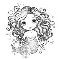 Mermaid Coloring Pages For Kids photo