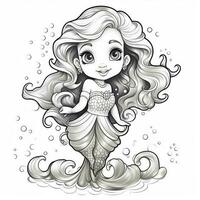 Mermaid Coloring Pages For Kids photo