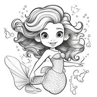 Mermaid Coloring Pages For Kids photo