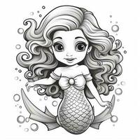 Mermaid Coloring Pages For Kids photo