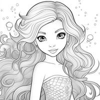 Mermaid Coloring Pages For Kids photo