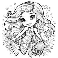 Mermaid Coloring Pages For Kids photo