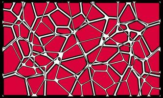 un rojo y negro voronoi geométrico modelo con blanco cuadrícula vector