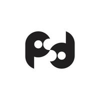 letter pd simple geometric logo vector