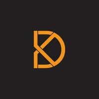 letter dk simple linked line logo vector