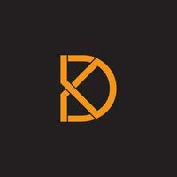 letter dk simple linked line logo vector