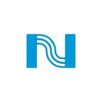 letter n stripes logo vector