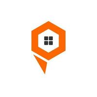 symbol vector of letter p house polygon hexagonal simple geometric shape design