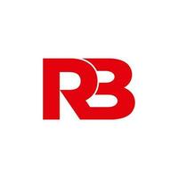 letter rb symbol linked simple geometric design logo vector