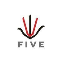 hand palm five fingers symbol logo vector