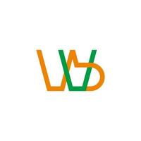 letra wb sencillo superposición línea vistoso logo vector