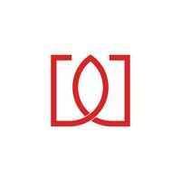 letter w abstract red flame line geometric design vector
