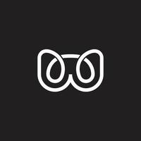 letter w abstract thin loop line logo vector