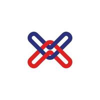 linked arrows up overlapping lines colorful logo vector