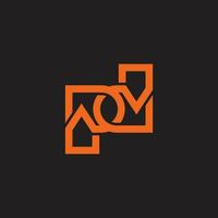 letter pd linear overlapping geometric logo vector