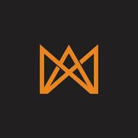 letter ma triangles overlap lines logo vector